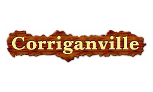 The logo for corriganville.